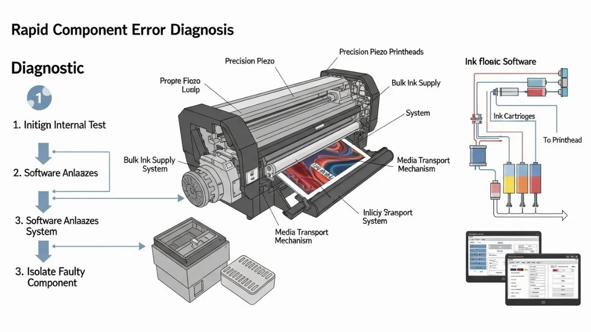 Hệ thống tự động hóa trong sản xuất điện tử với robot và các thiết bị kiểm tra tự động