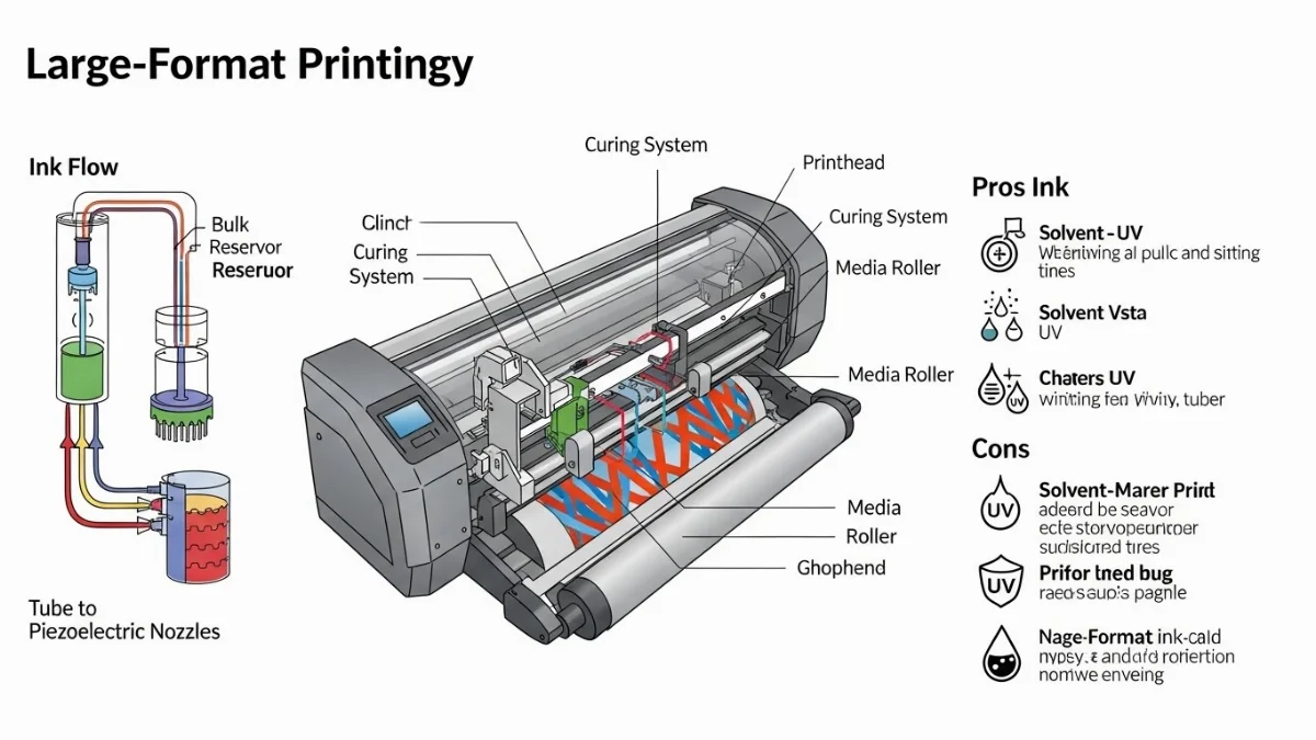 Hình ảnh các chai mực gốc dầu (Solvent Ink) chuyên dùng cho in ấn quảng cáo ngoài trời khổ lớn