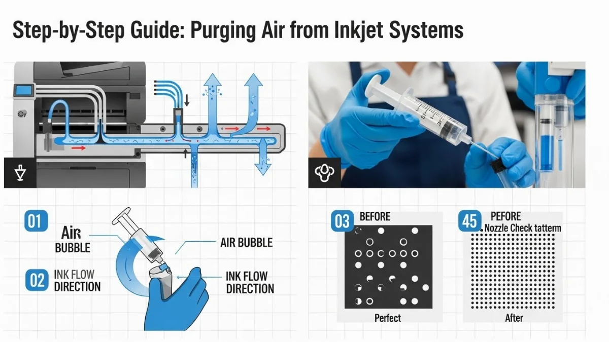 Kiểm tra mẫu vòi phun để xác định các kênh mực in bị thiếu nét hoặc tắc nghẽn