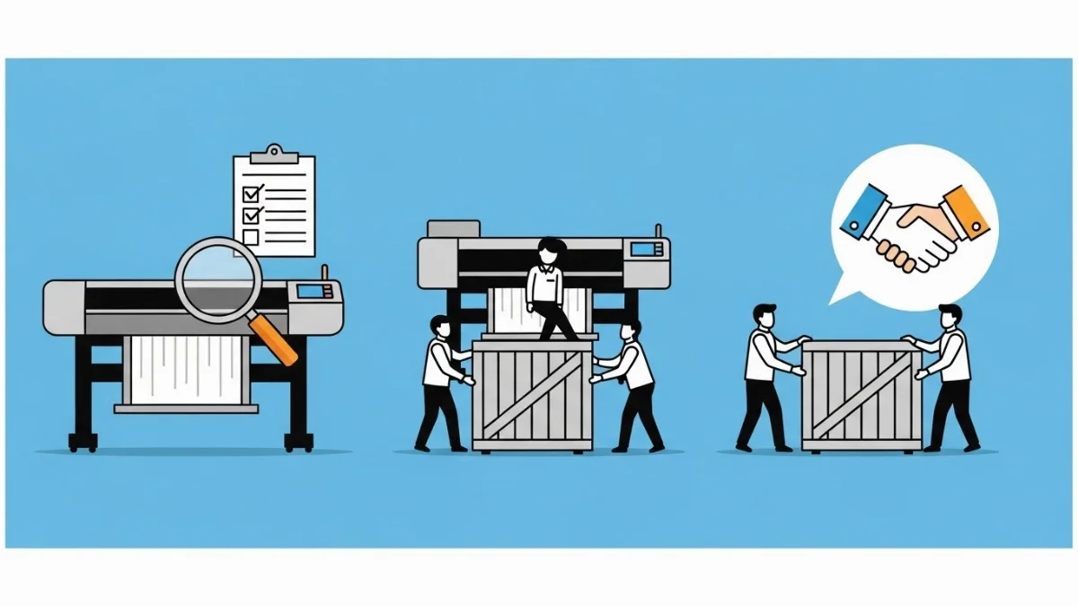 Hình ảnh một người đang ký vào hợp đồng mua bán, minh họa cho việc chuyển nhượng máy in