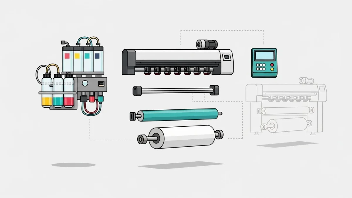 Motor kéo và hệ thống truyền động chính xác của máy in