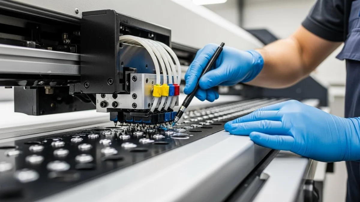 Hình ảnh minh họa máy in kỹ thuật số gặp lỗi bản in bị sọc mờ