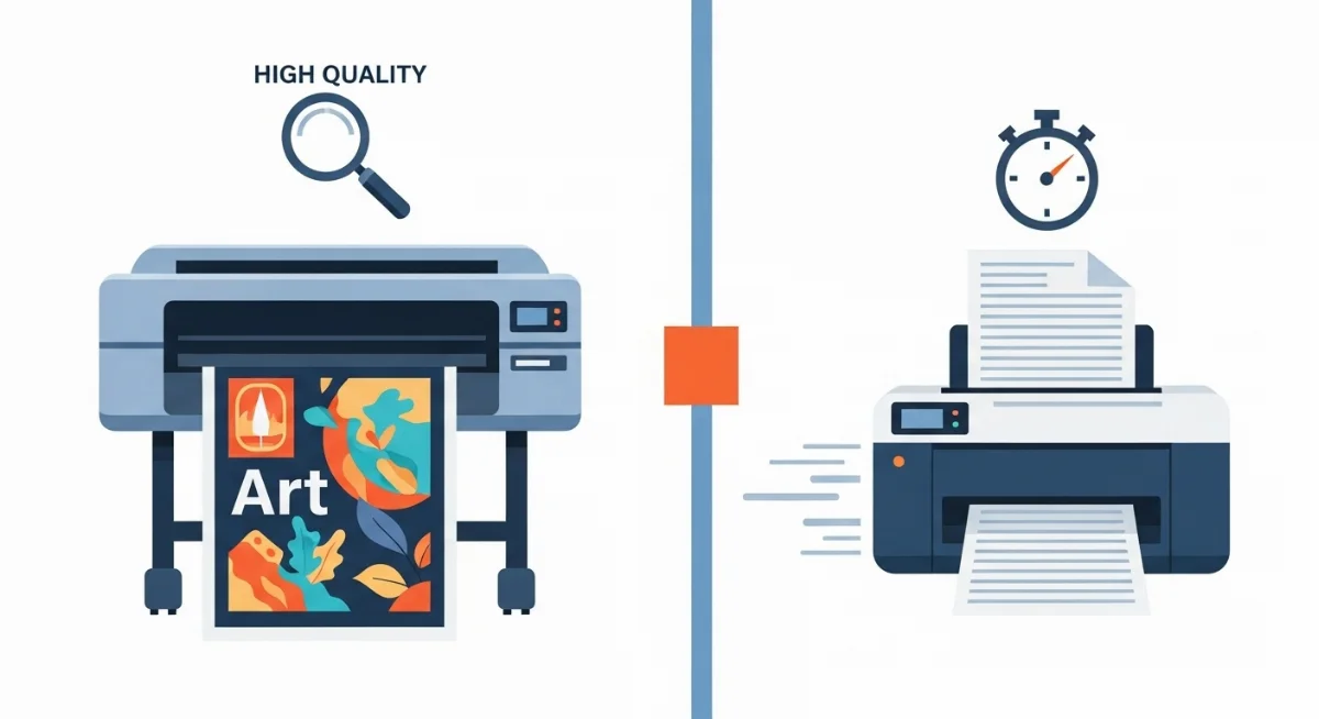 Máy in phun khổ nhỏ đang in ảnh với độ phân giải cao