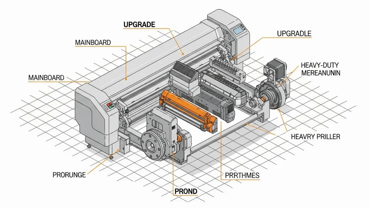 Linh kiện trục cuốn máy in mới, sẵn sàng để thay thế