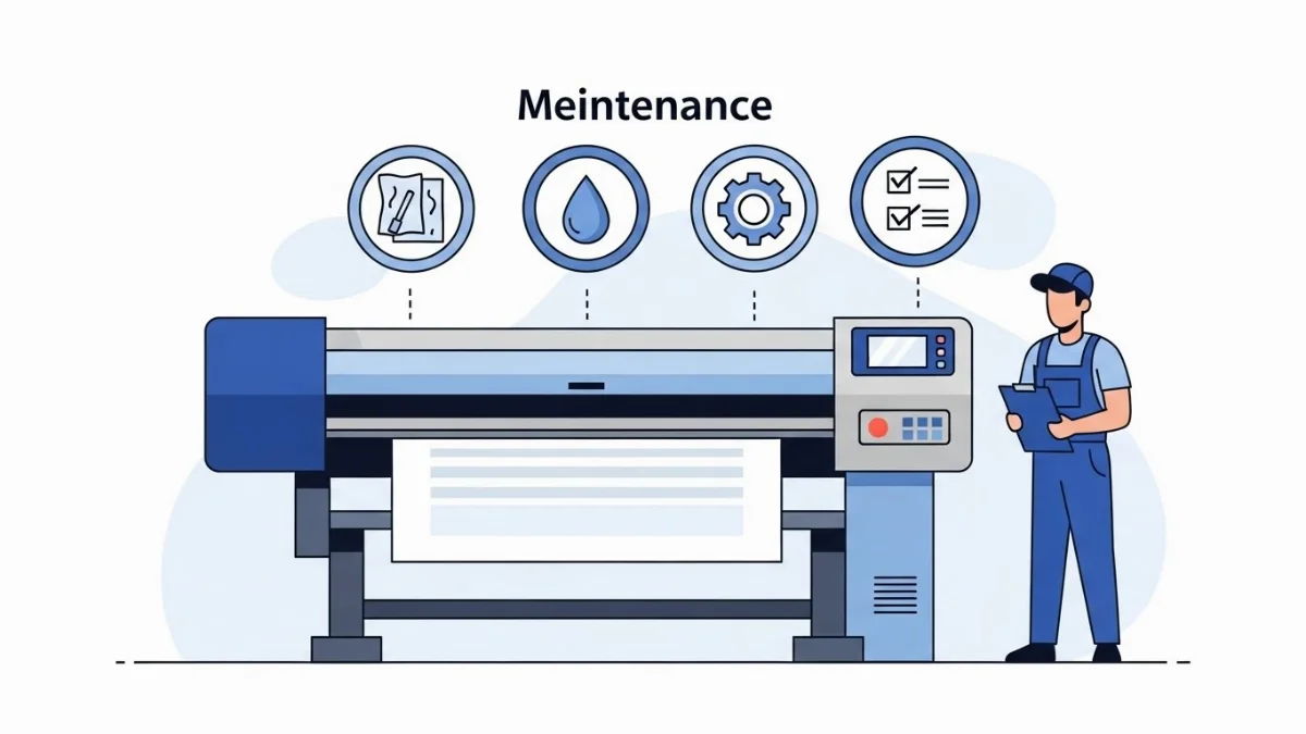 Kiểm tra hệ thống cơ khí và bôi trơn thanh ray cho máy in kỹ thuật số