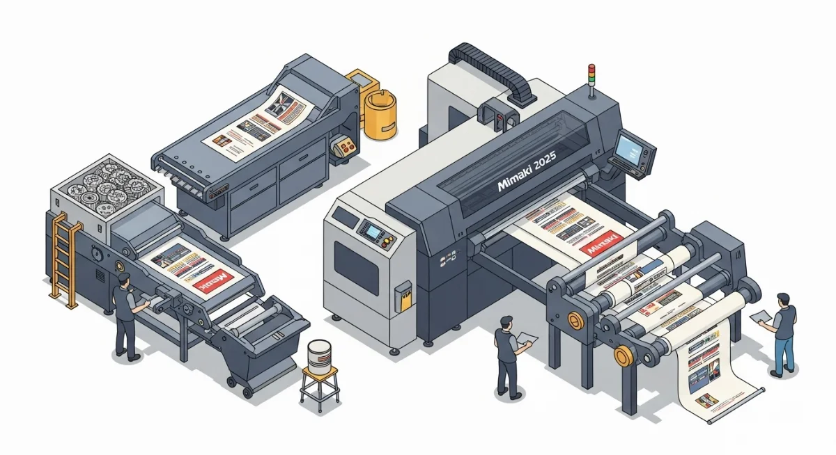 Máy in quảng cáo Mimaki hoạt động liên tục 24/7 tăng cường hiệu suất
