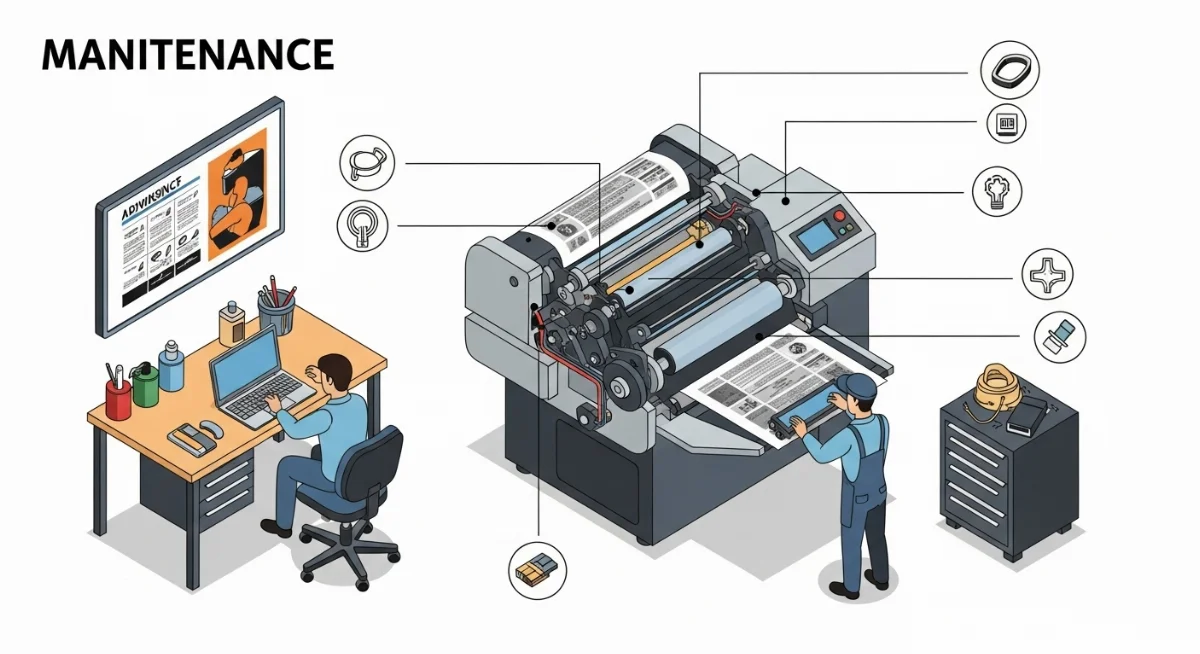 Quy trình bảo trì máy in quảng cáo cũ định kỳ để tăng tuổi thọ