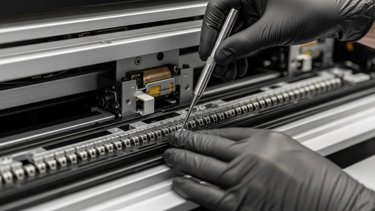 Kỹ thuật viên kiểm tra thiết bị công nghiệp theo quy trình bảo dưỡng định kỳ