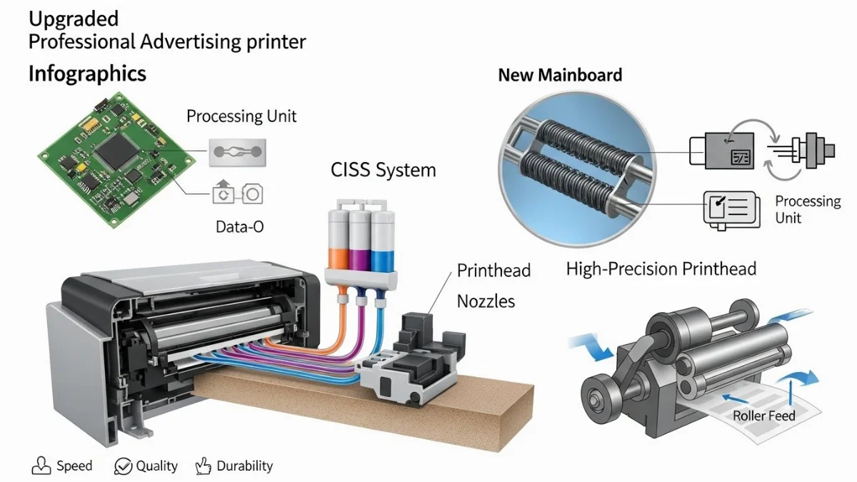 Kỹ thuật viên đang kiểm tra và bảo dưỡng máy in công nghiệp