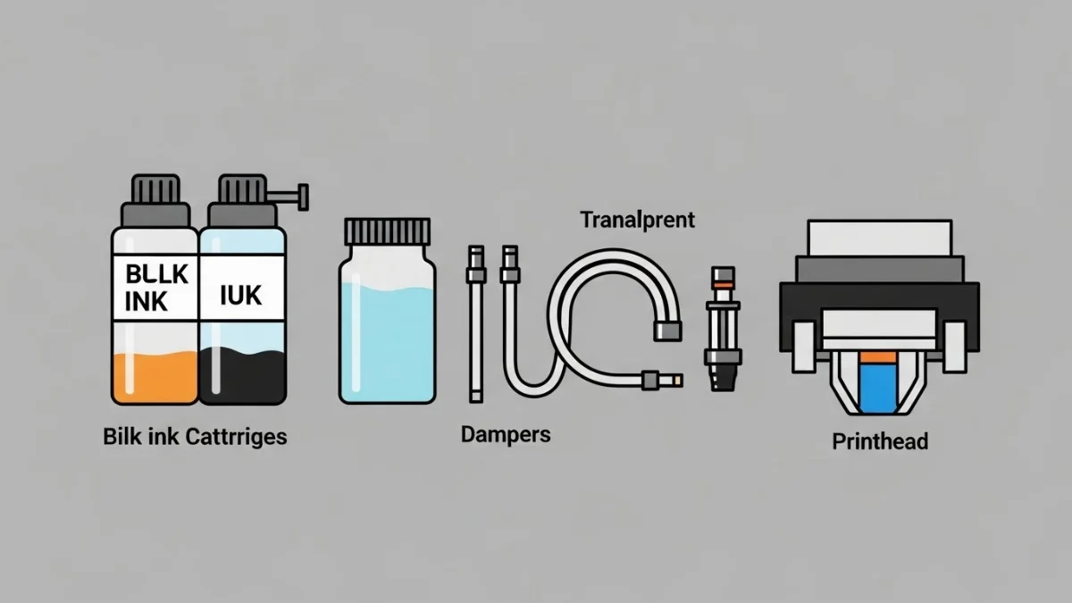 Lắp đặt lại các bộ phận máy in sau khi làm sạch đường dẫn mực.