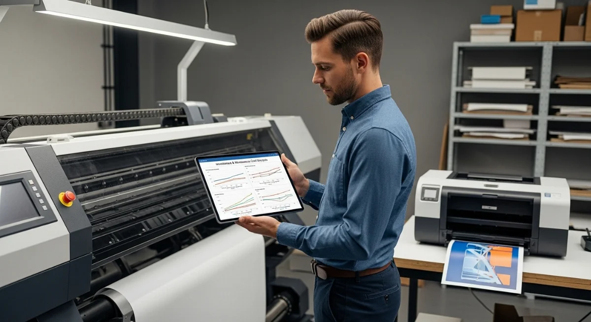 Hình ảnh máy in quảng cáo khổ lớn và khổ nhỏ chi phí