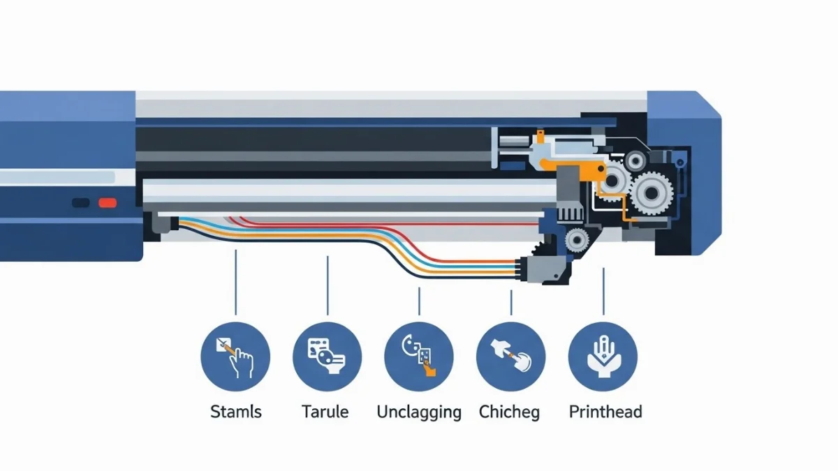Cách thực hiện lệnh vệ sinh đầu phun máy in tự động