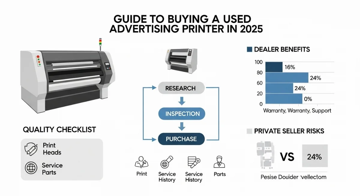 Kiểm tra kỹ thuật máy in quảng cáo cũ đảm bảo đầu phun hoạt động tốt
