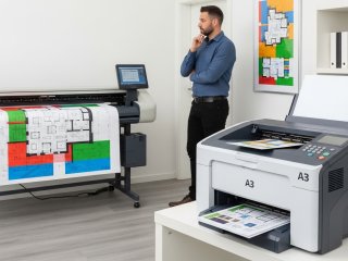 Nên chọn máy in khổ lớn hay khổ nhỏ cho cửa hàng in nhỏ? So sánh chi tiết & gợi ý lựa chọn phù hợp 2025